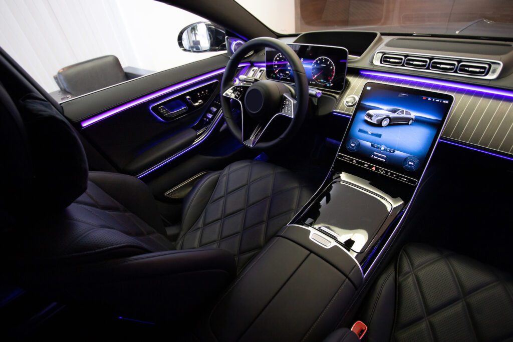 Interior of luxury car