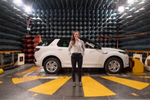 Lady in Automotive Testing Chamber